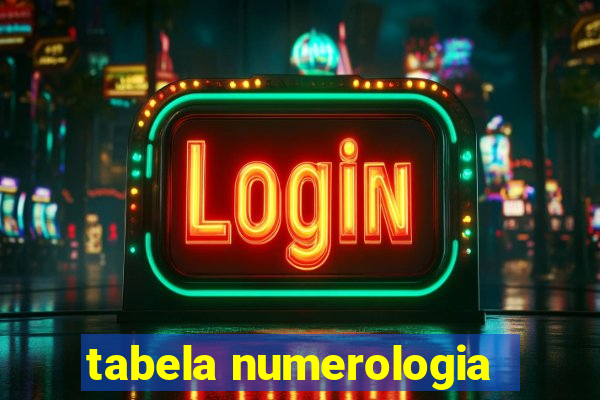 tabela numerologia